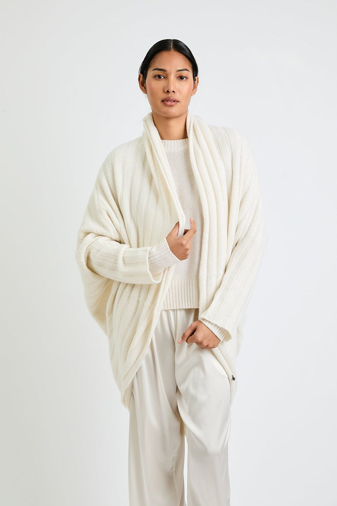 + Beryll Cocoon Cashmere Cardigan | Winter White - +Beryll Worn By Good People