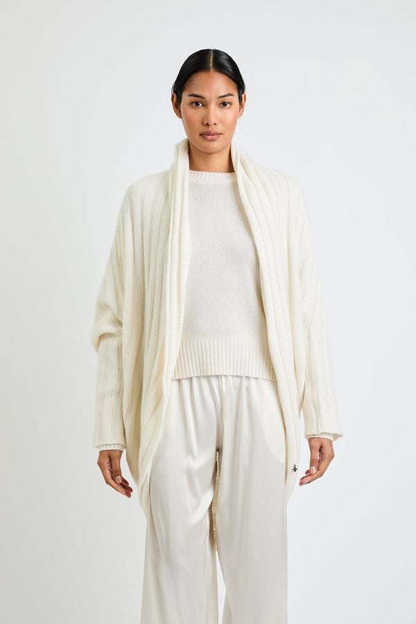 + Beryll Cocoon Cashmere Cardigan | Winter White - +Beryll Worn By Good People