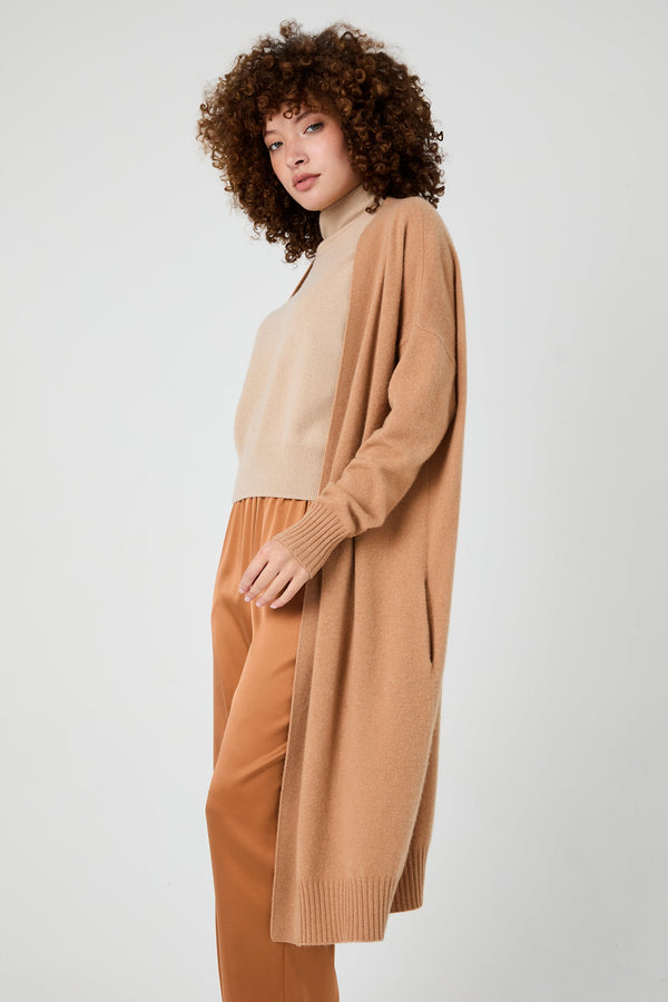 + Beryll Debbie Long Cashmere Cardigan | Almond - +Beryll Worn By Good People