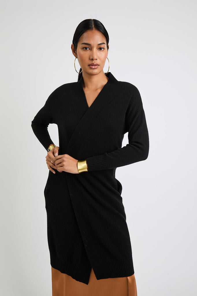 + Beryll Debbie Long Silk Cashmere Cardigan | Black - +Beryll Worn By Good People