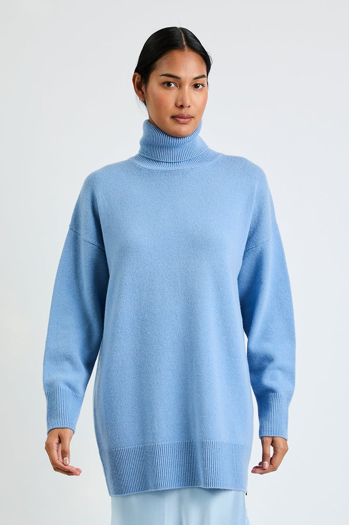+ Beryll Helly Turtleneck Cashmere Sweater | Sky Blue - +Beryll Worn By Good People