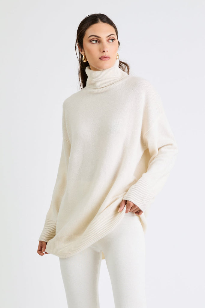 + Beryll Helly Turtleneck Cashmere Sweater | Winter White - +Beryll Worn By Good People