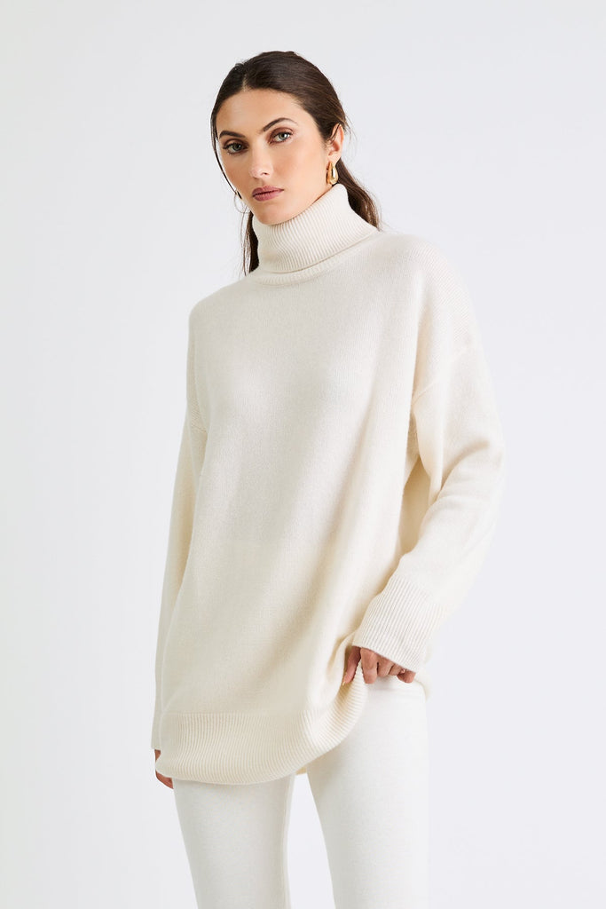 + Beryll Helly Turtleneck Cashmere Sweater | Winter White - +Beryll Worn By Good People