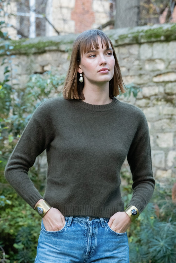 + Beryll Holly Cashmere Sweater | Kelp Green - +Beryll Worn By Good People