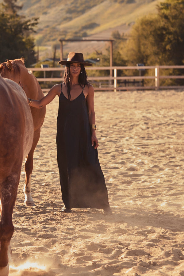 + Beryll Julie Silk Maxi Dress | Black - +Beryll Worn By Good People