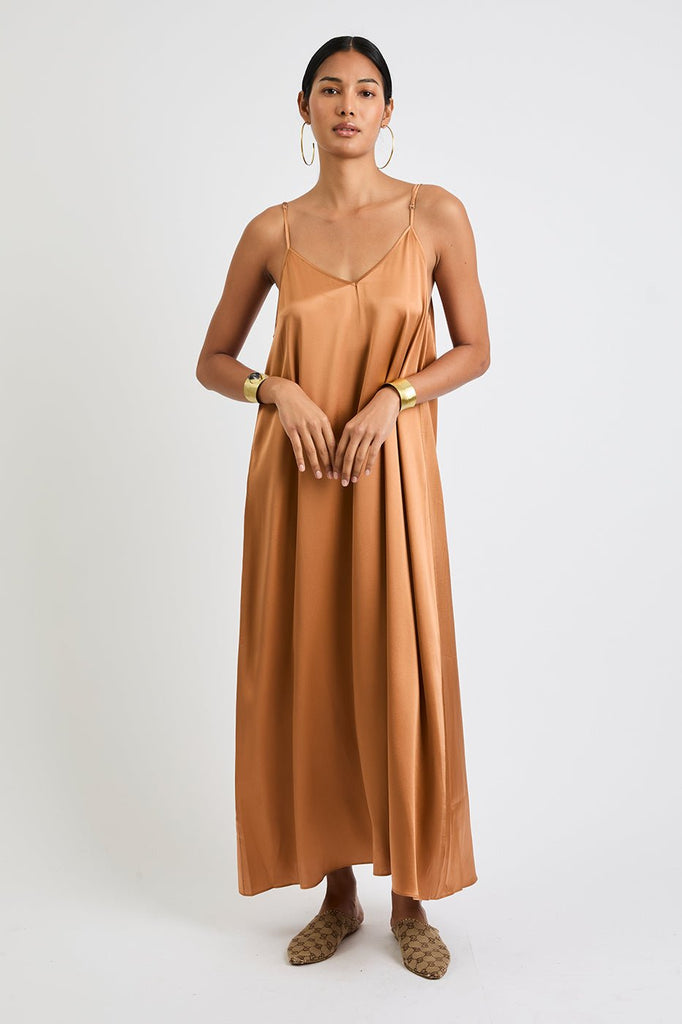 + Beryll Julie Silk Maxi Dress | Copper S + Beryll Julie Silk Maxi Dress | Copper S