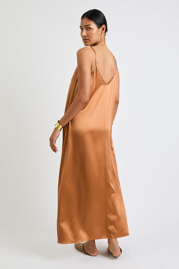 + Beryll Julie Silk Maxi Dress | Copper - +Beryll Worn By Good People