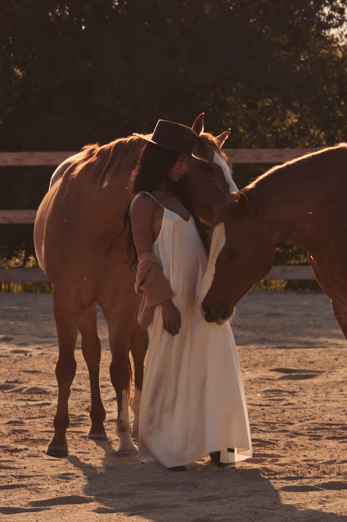 + Beryll Julie Silk Maxi Dress | Latte - +Beryll Worn By Good People