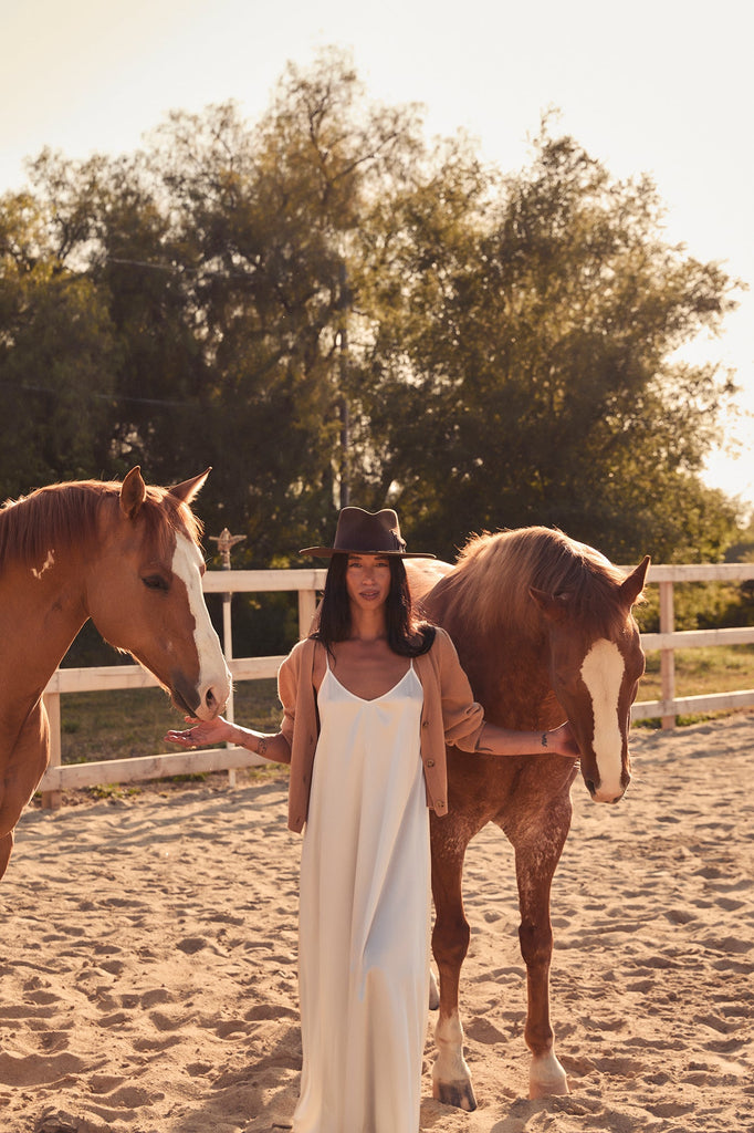 + Beryll Julie Silk Maxi Dress | Off White - +Beryll Worn By Good People
