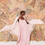 Model wearing Julie silk maxi dress in Rose