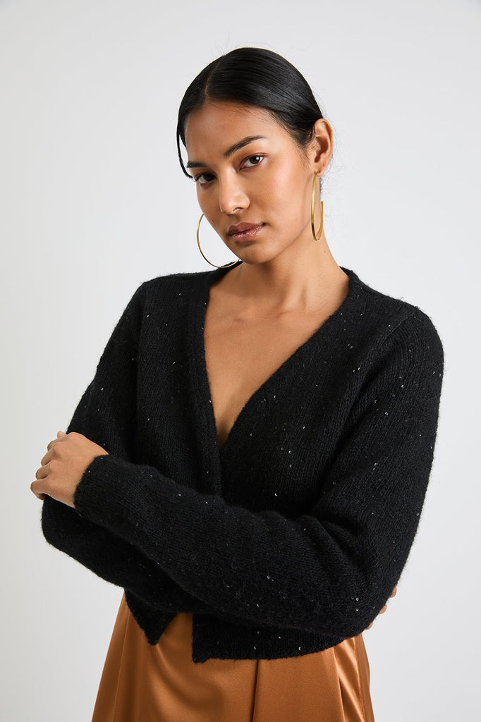 + Beryll Katharine Cropped Sparkle Cardigan | Midnight - +Beryll Worn By Good People