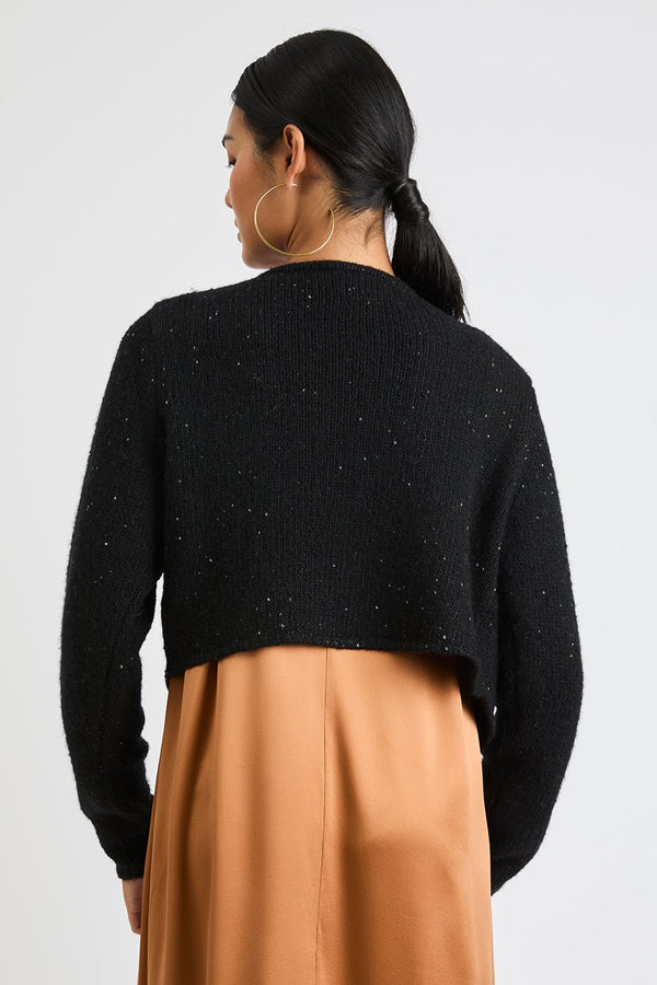 + Beryll Katharine Cropped Sparkle Cardigan | Midnight - +Beryll Worn By Good People