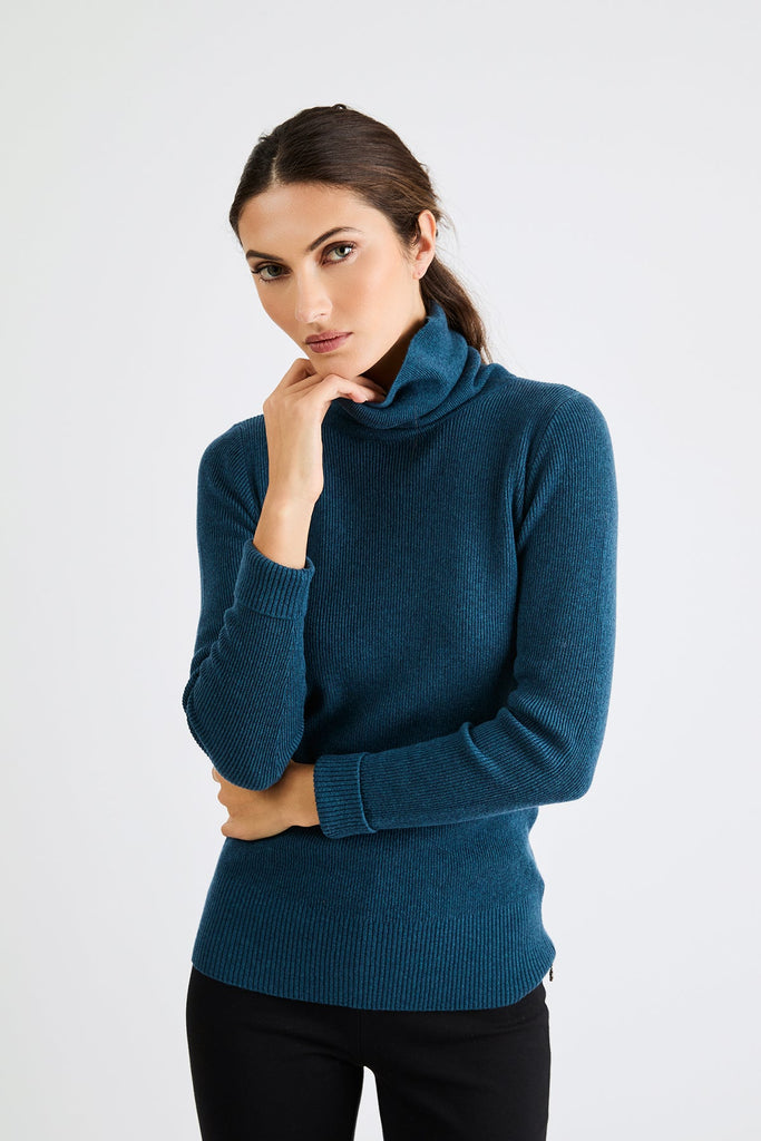 + Beryll Missy Cashmere Turtleneck Sweater | Petrol - +Beryll Worn By Good People