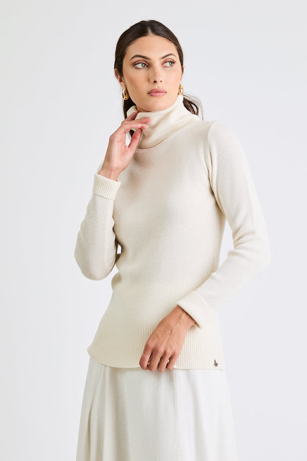 + Beryll Missy Cashmere Turtleneck Sweater | Winter White - +Beryll Worn By Good People