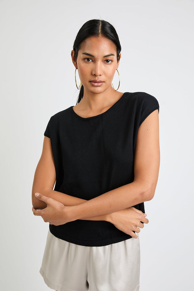 + Beryll Mizzi Silk Cashmere Round Neck Top | Black - +Beryll Worn By Good People