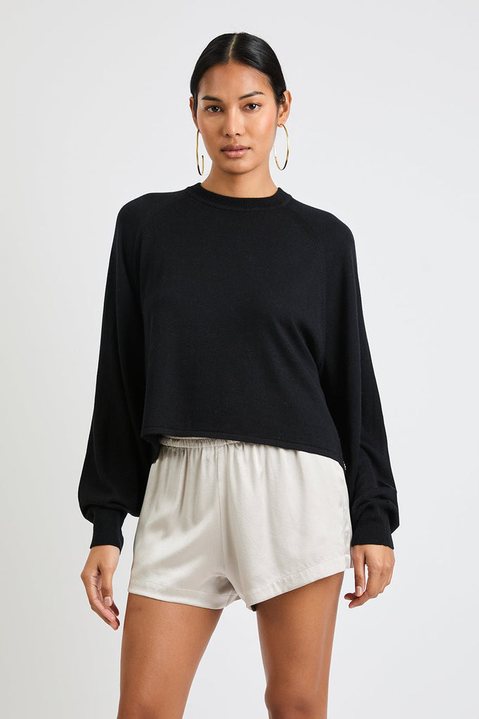 + Beryll Moni Silk Cashmere Top | Black - +Beryll Worn By Good People