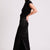 Naomi silk skirt in Black, side view
