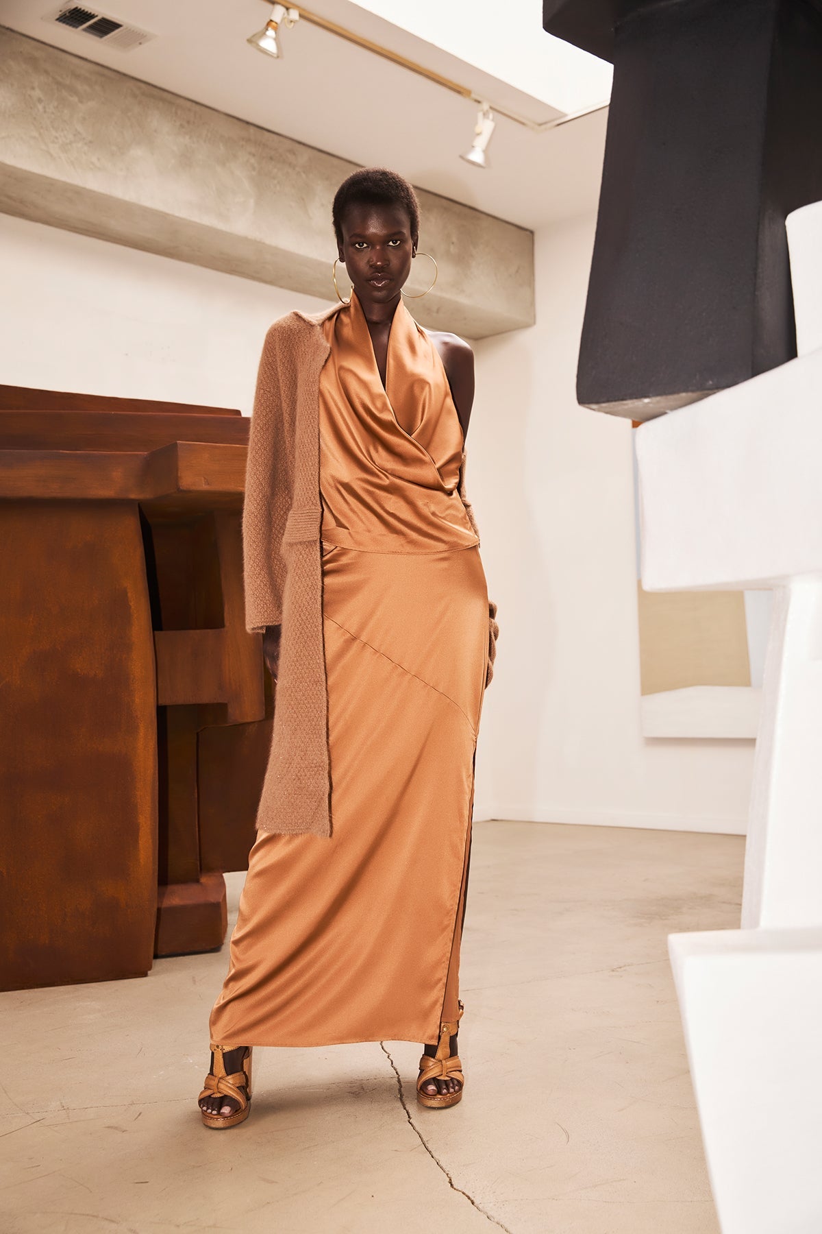 ※silk※TAN トリミング キャミ Beryll Naomi Silk Skirt | Copper - +Beryll Worn By Good People