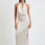 Naomi silk skirt in Pearl (Silver Gray), front view