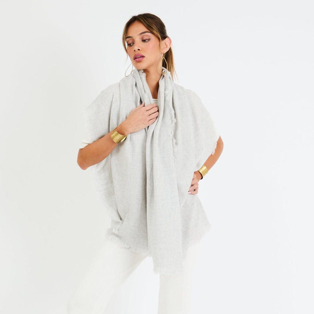 +Beryll Oversized Wrap Scarf | Heather Gray - +Beryll Worn By Good People