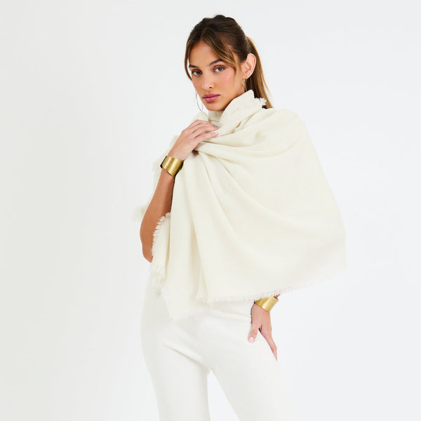 +Beryll Oversized Wrap Scarf | Ivory - +Beryll Worn By Good People