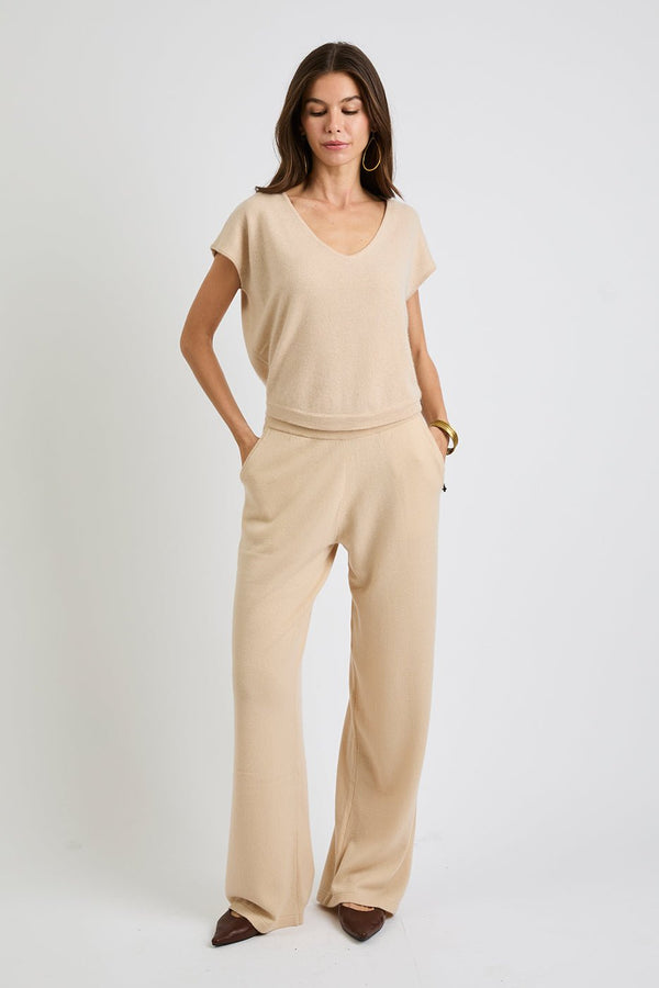 + Beryll Petra Cashmere V - Neck Top | Sand - +Beryll Worn By Good People