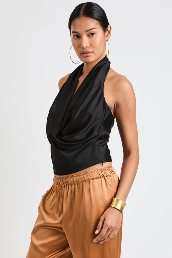+ Beryll Poppy Silk Top | Black - +Beryll Worn By Good People