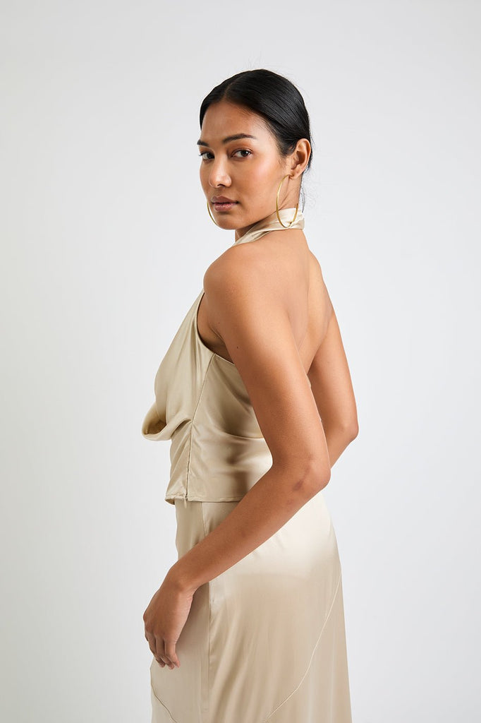 Beryll Poppy Silk Top | Latte - +Beryll Worn By Good People