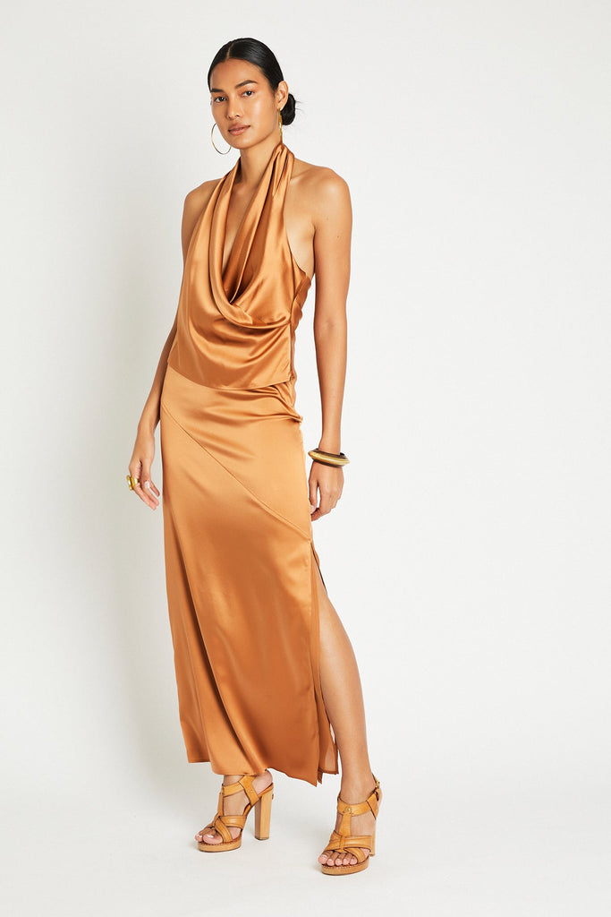 + Beryll Naomi Silk Skirt | Copper L