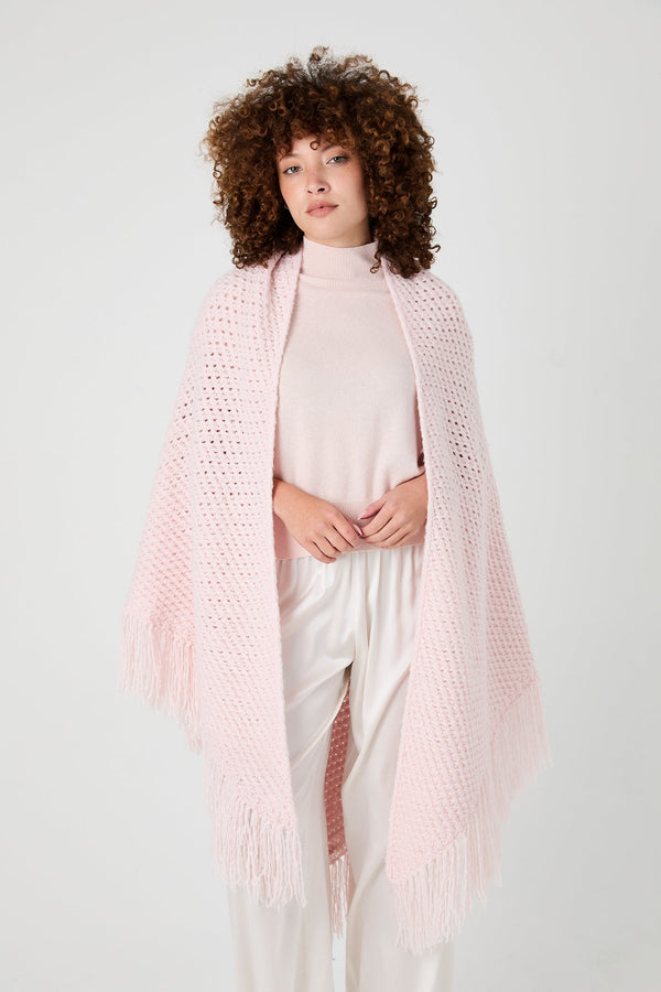 + Beryll Stephanie Popcorn Fringe Wrap | Powder - +Beryll Worn By Good People