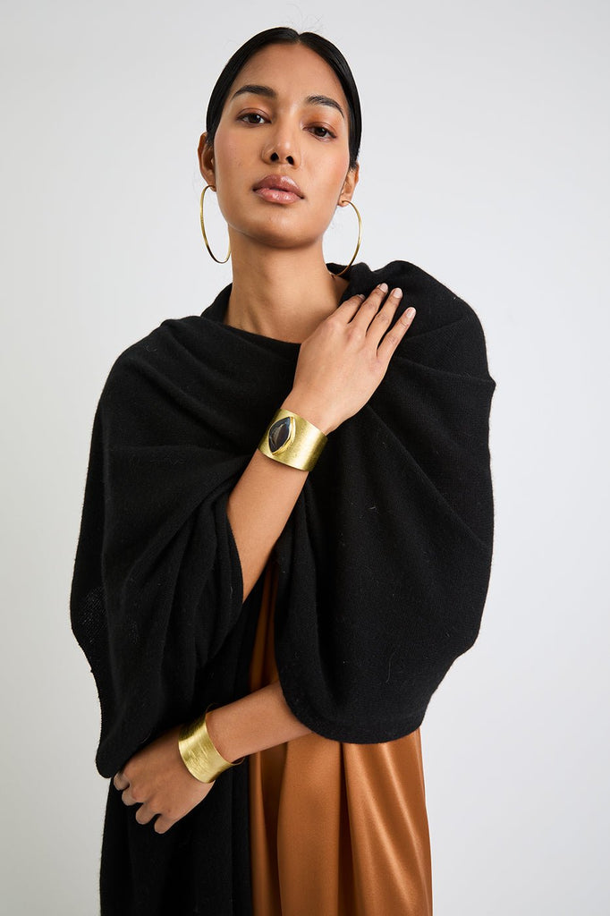 + Beryll Tina XL Cashmere Scarf | Black - +Beryll Worn By Good People