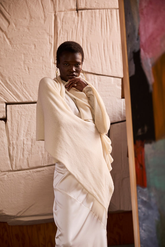 + Beryll Tina XL Cashmere Scarf | Ivory - +Beryll Worn By Good People