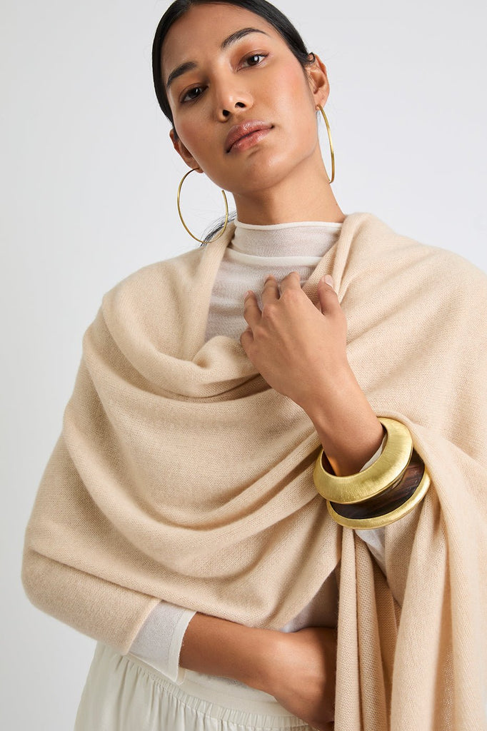 + Beryll Tina XL Cashmere Scarf | Sand - +Beryll Worn By Good People