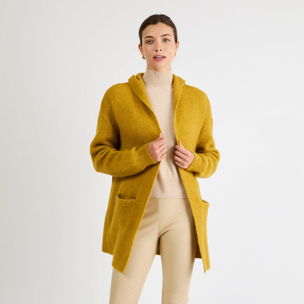 Cashmere Hooded Cardigan | Golden Ochre - +Beryll Worn By Good People