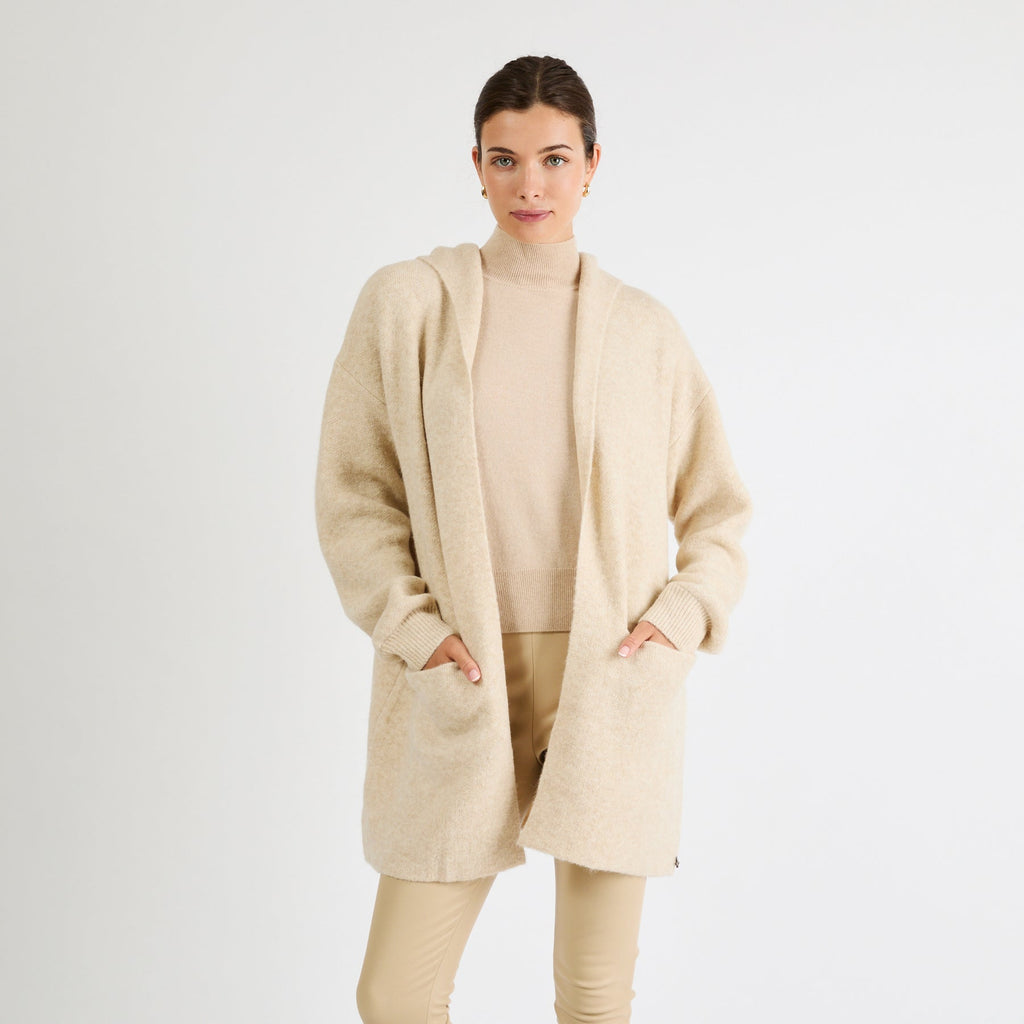Cashmere Hooded Cardigan | Oat - +Beryll Worn By Good People