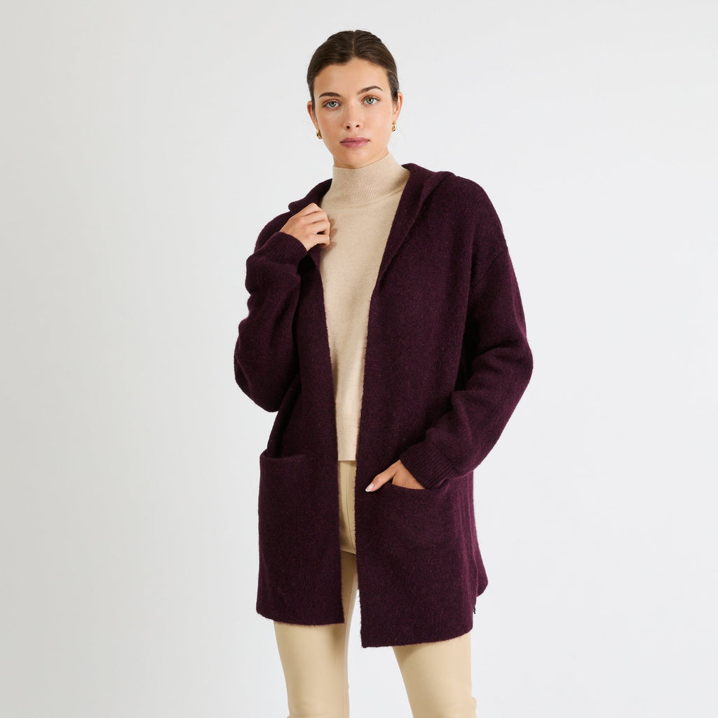 Cashmere Hooded Cardigan | Pinot Noir - +Beryll Worn By Good People