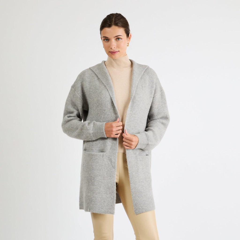 Cashmere Hooded Cardigan | Silver Gray - +Beryll Worn By Good People
