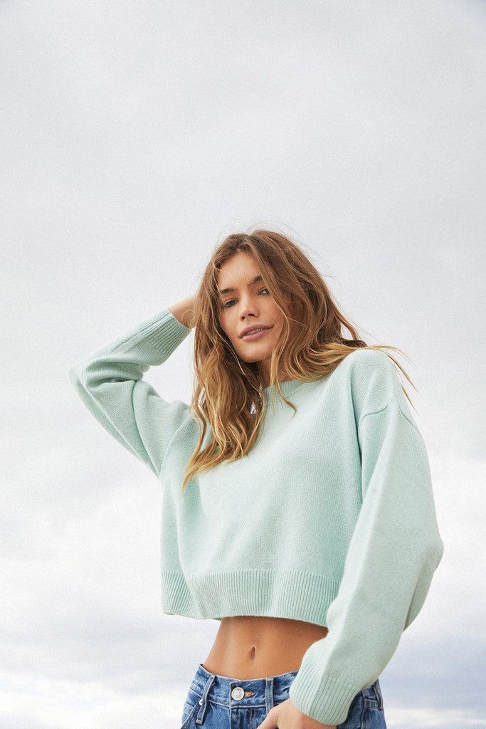 +Cashmere Sweater Madison | Mint - +Beryll Worn By Good People
