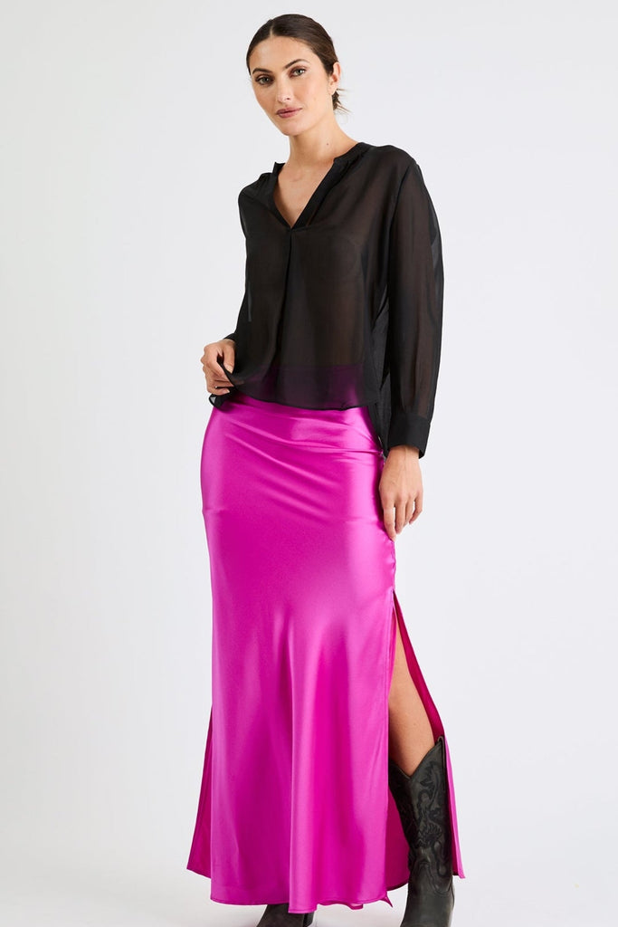 Helena Silk Skirt | Hot Pink - +Beryll Worn By Good People