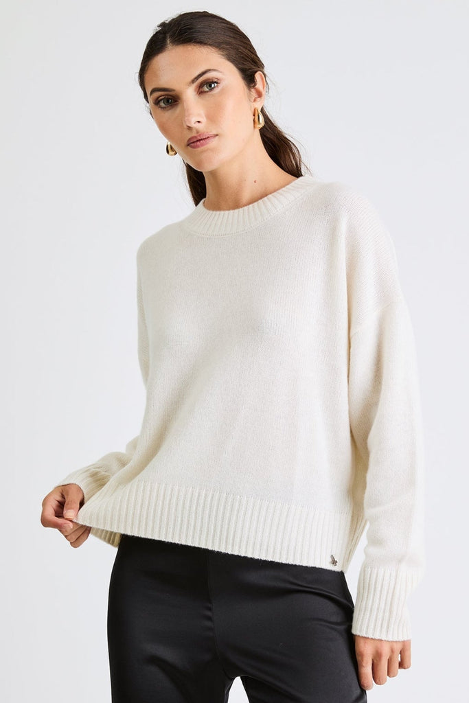 Laurie Cashmere Sweater | Winter White - +Beryll Worn By Good People