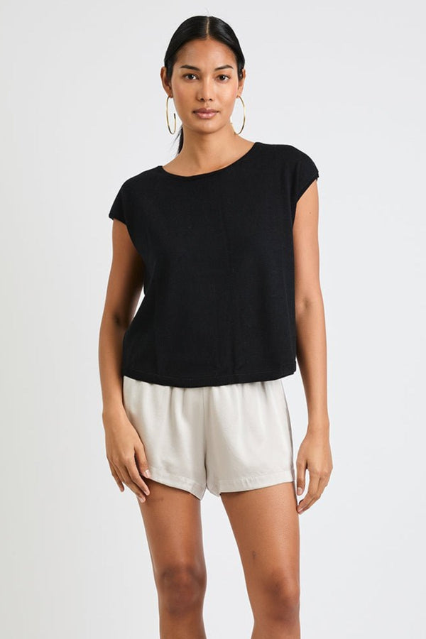 Mizzi Silk Cashmere Round Neck Top | Black - +Beryll Worn By Good People