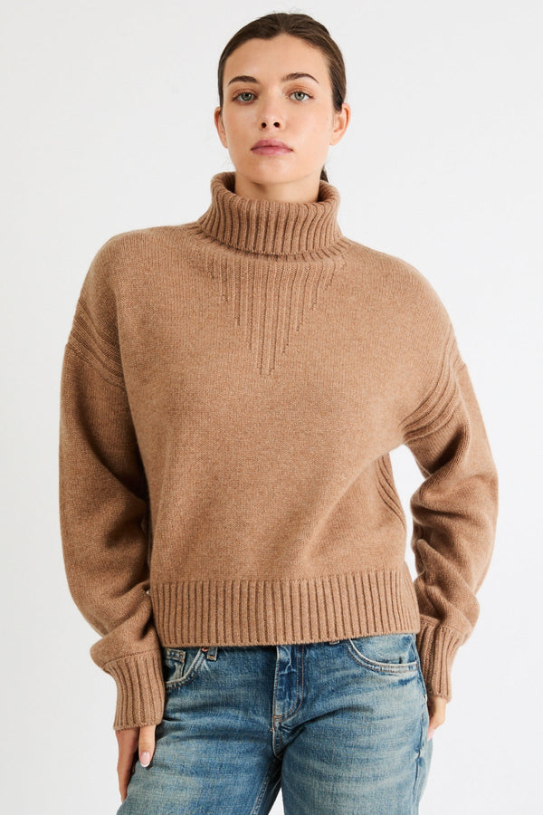 Valeria Cashmere Turtleneck Sweater | Fawn - +Beryll Worn By Good People