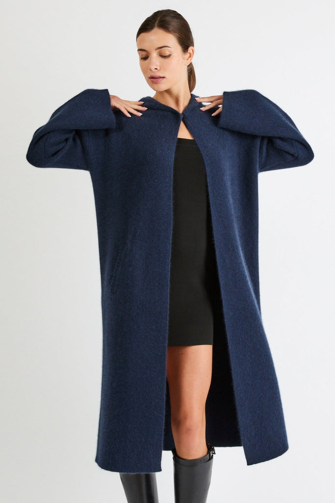 Valerie Cashmere Coat with Hood | Navy - +Beryll Worn By Good People