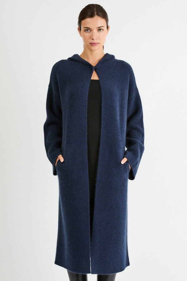 Valerie Cashmere Coat with Hood | Navy - +Beryll Worn By Good People