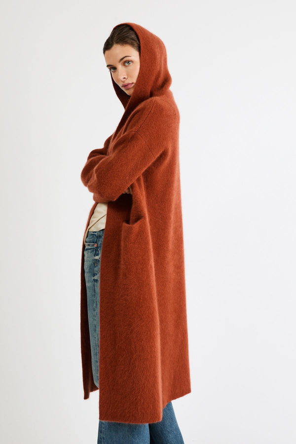 Vivian Cashmere Coat with Hood | Burnt Orange - +Beryll Worn By Good People