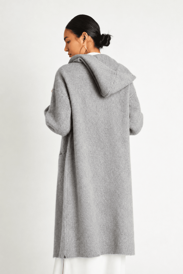 Vivian Cashmere Coat with Hood | Shell Gray - +Beryll Worn By Good People