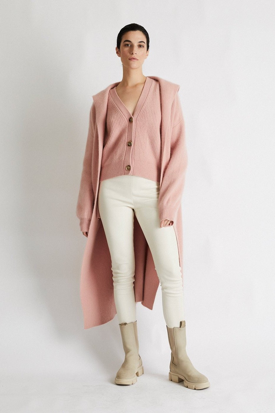 + Beryll Vivian Cashmere Coat with Hood | Baby Pink - +Beryll Cashmere Coat with Hood | Baby Pink - +Beryll Worn By Good People