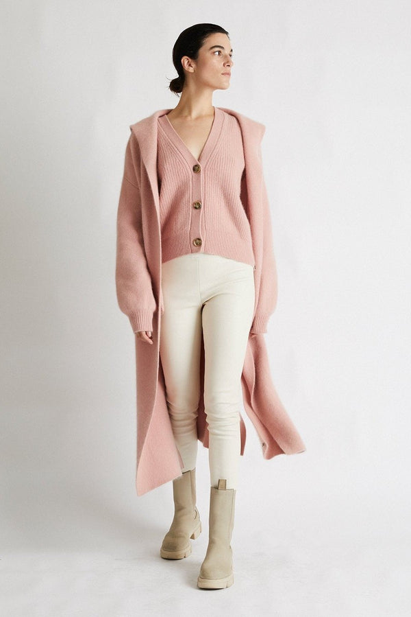 +Beryll Cashmere Coat with Hood | Baby Pink - +Beryll Worn By Good People