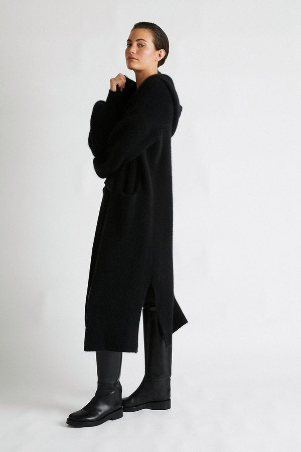 +Beryll Cashmere Coat with Hood | Black Rock - +Beryll Worn By Good People
