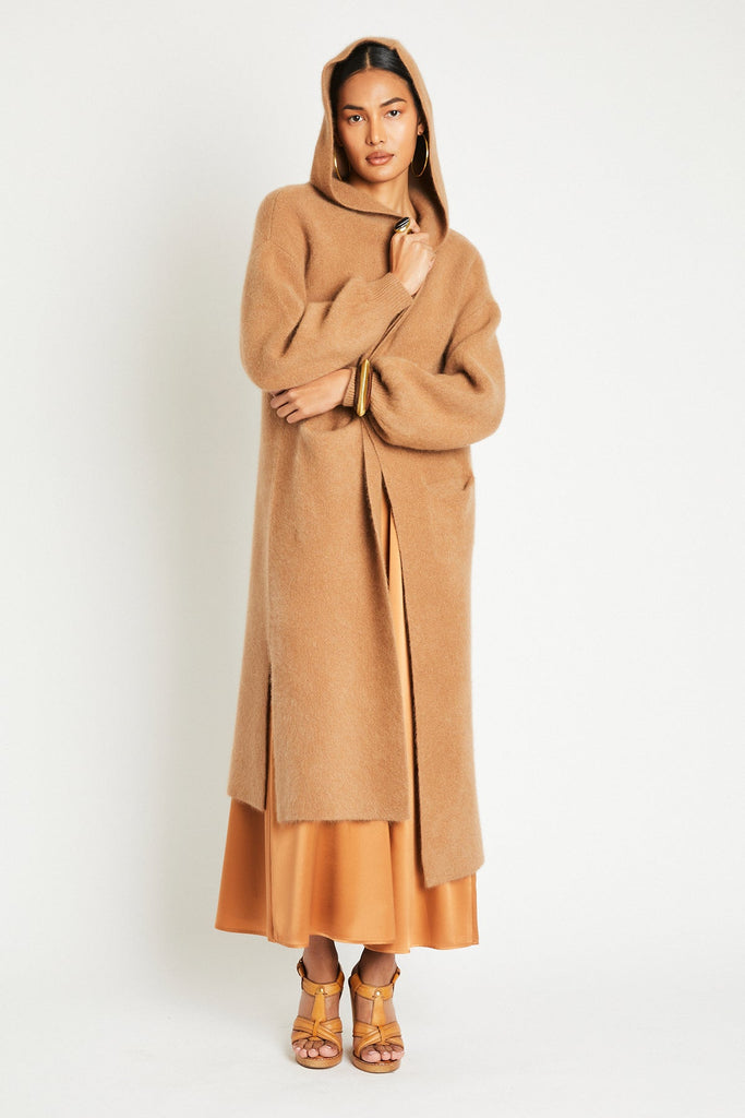 + Beryll Cashmere Coat with Hood | Camel - +Beryll Worn By Good People
